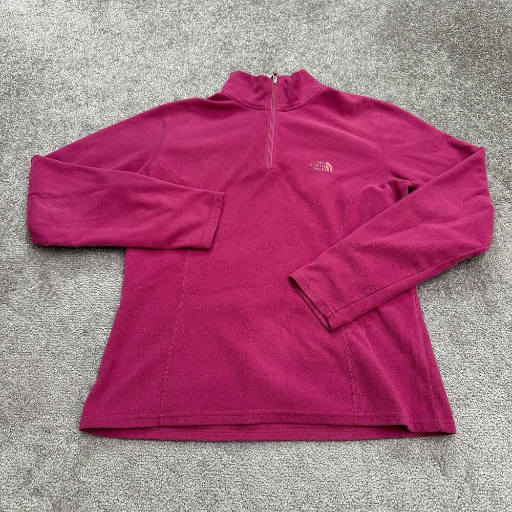 The North Face TKA 100 Fleece Jacket Womens Large pink 1/2 Zip Outdoor Hiking